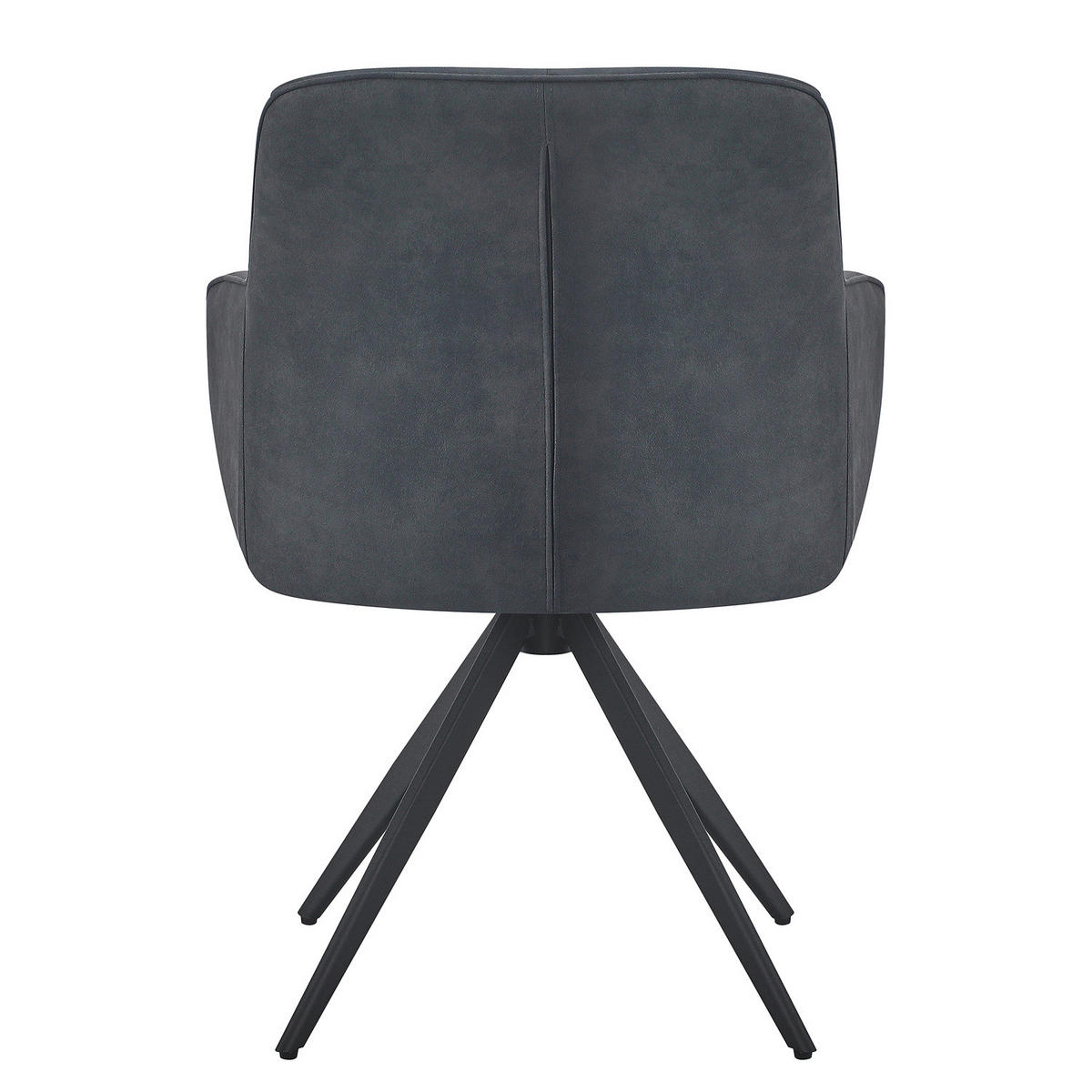 DREHBARER ARMLEHNENSTUHL - 2er-Set - Grau, Textil/Metall (62/83/62cm) - home24