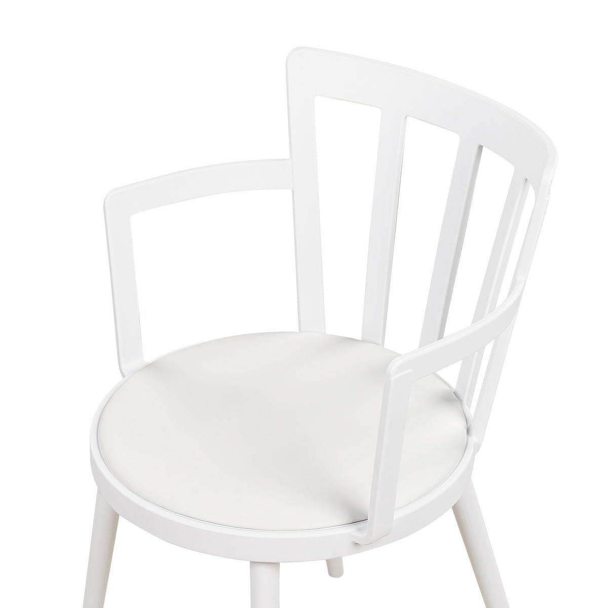 STUHL 4er-Set Kunststoff Weiß Morill - Weiß, Kunststoff (45/77/52cm) - Beliani