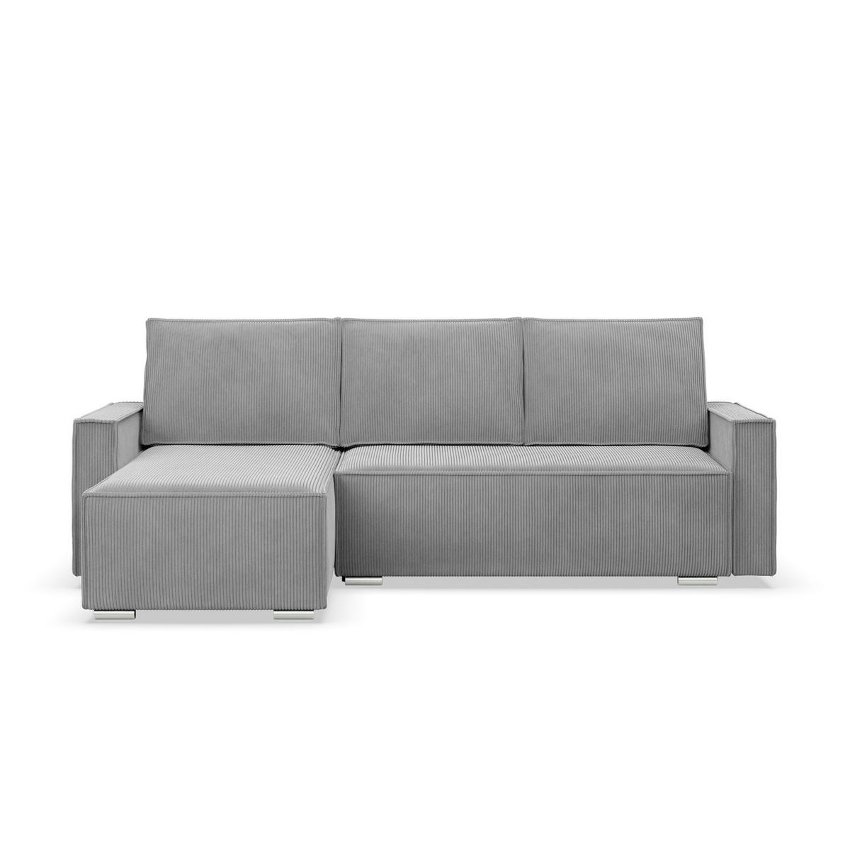 ECKSOFA MIT SCHLAFFUNKTION NOTO BONELL Grau - Grau, Textil (142/231cm) - Mebligo