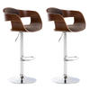 BARHOCKER 2er Set Stoff walnuss/braun - Chromfarben/Walnussfarben, Textil/Metall (50/88/48cm) - CLP