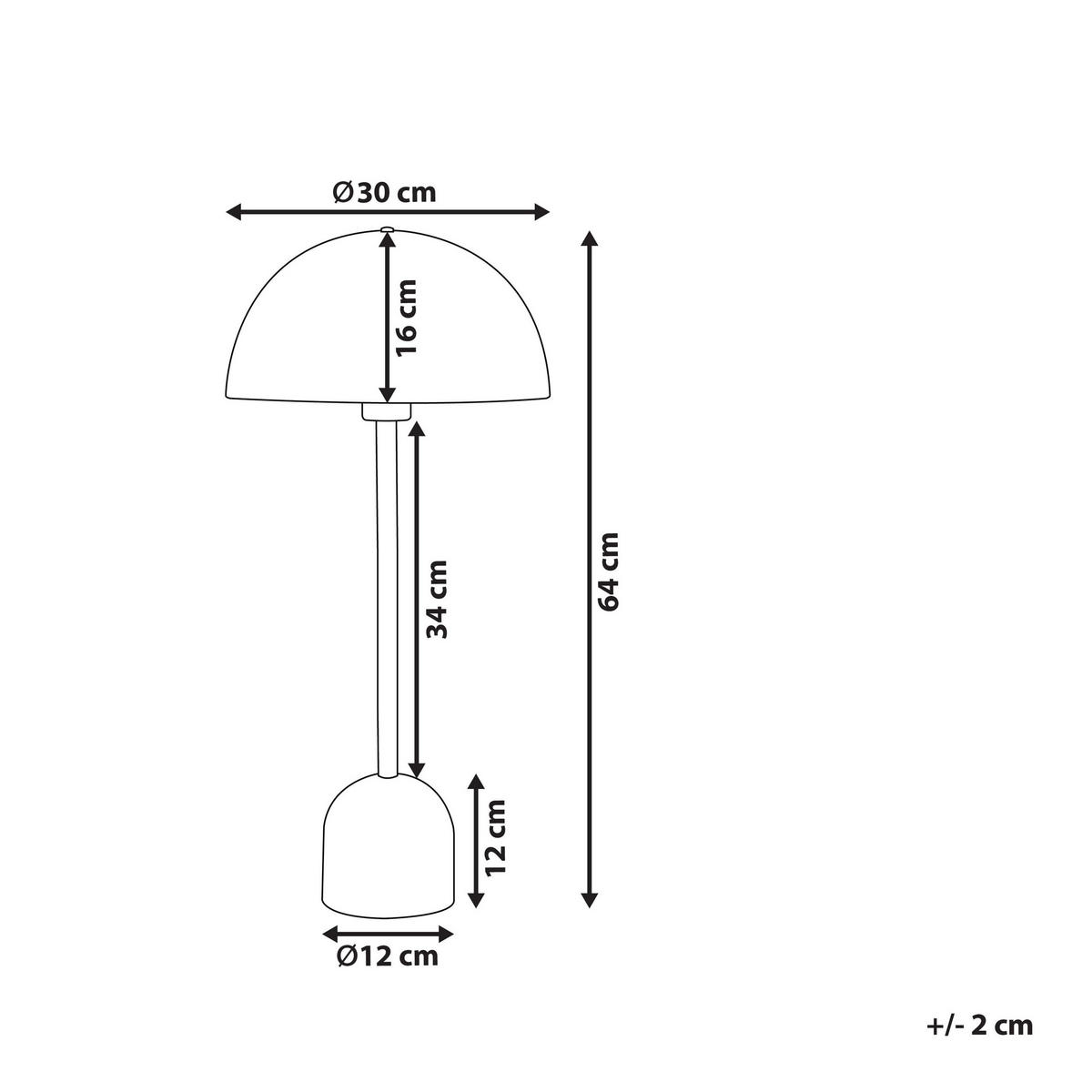 TISCHLAMPE Macasia 30/30/64 cm - Kupferfarben, Metall (30/30/64cm) - Beliani