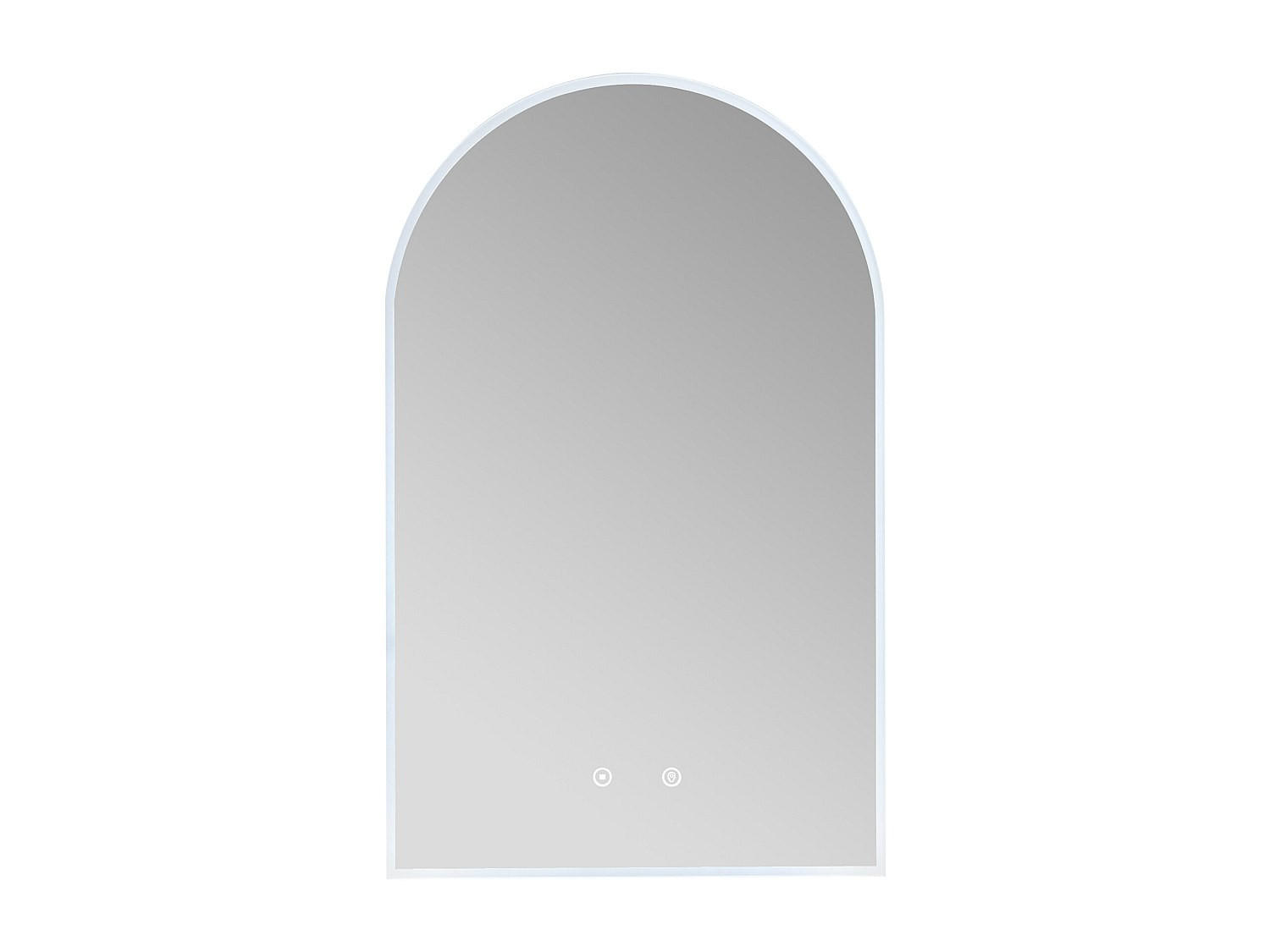 BOGENFÖRMIGER Badezimmerspiegel - beschlagfrei - mit LED-Beleuchtung - 50 x 80 cm - ARCADI - Transparent, Glas (50/80/3.5cm) - Vente-Unique