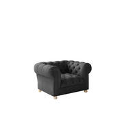 SESSEL CHESTERFIELD Elegant Klassisch Schick Stoff Whisper Velours Graphit - Graphitfarben, Holz (112/77/90cm) - Kaiser Möbel