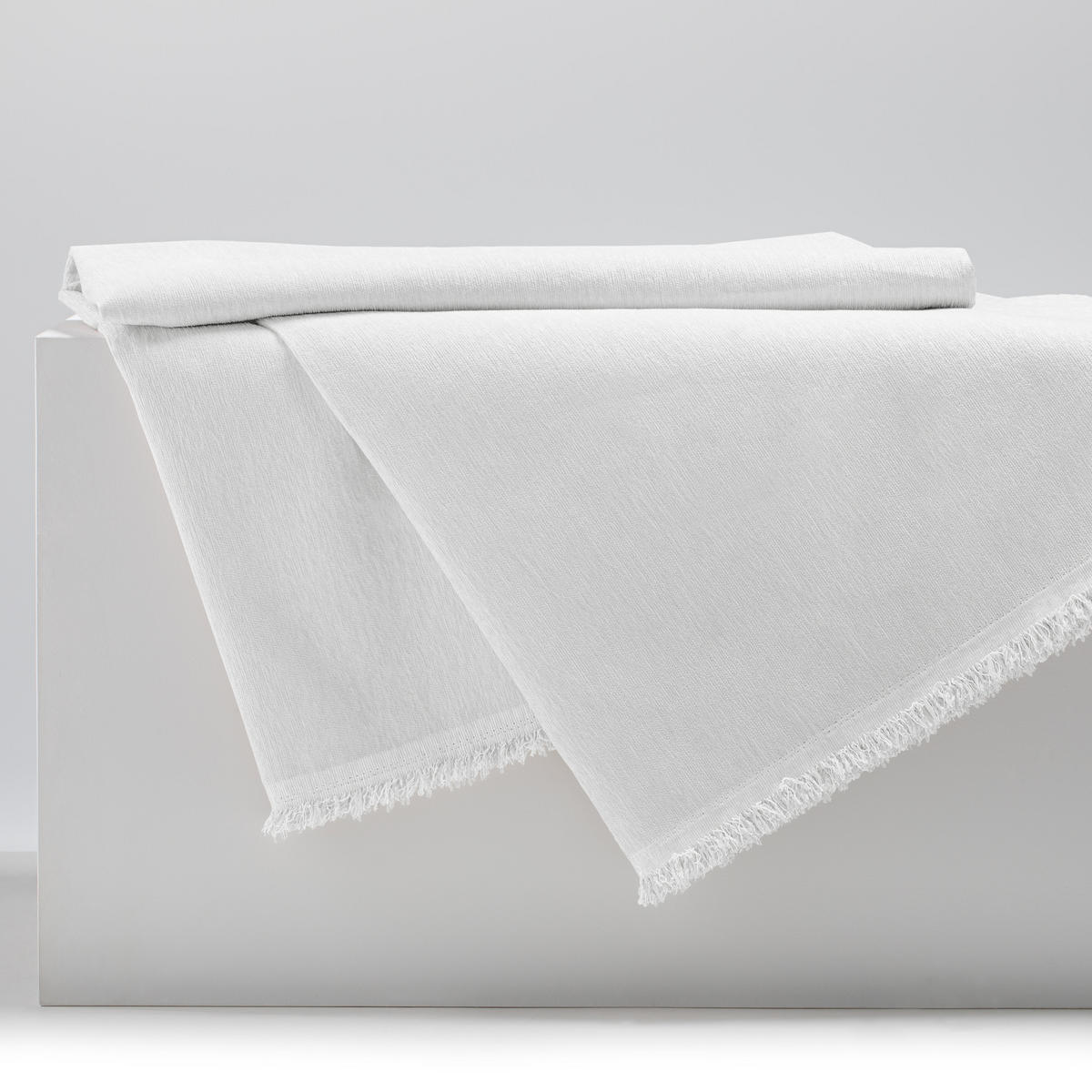 TAGESDECKE TALO mit Fransen Weiß 220x240 - Weiß, Textil (220/240cm)