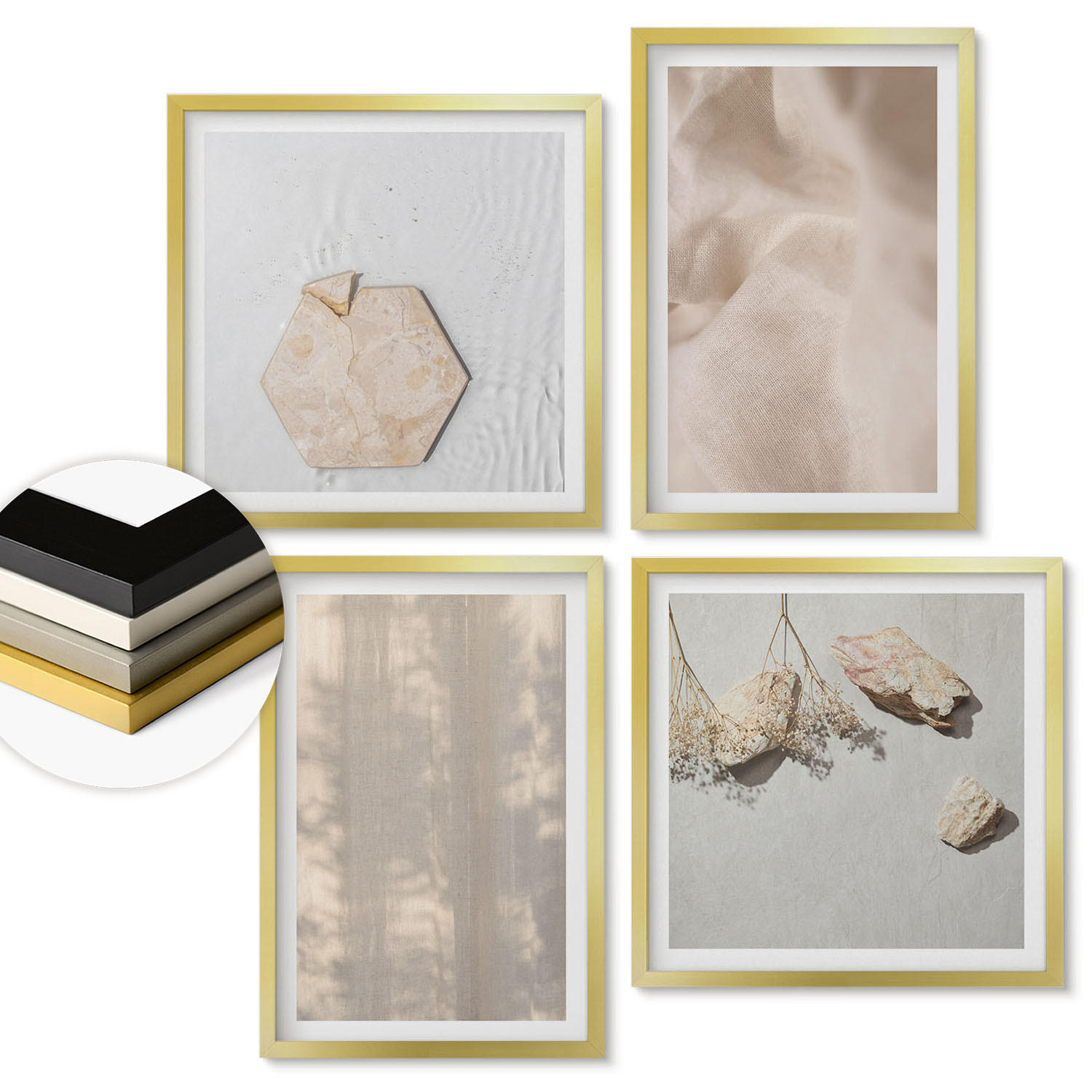 ArtPrintCave Wandbilder Gold 50x50 cm