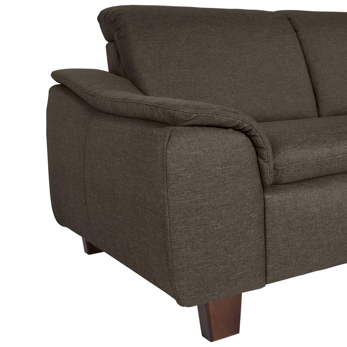 ECKSOFA mit Ottomane rechts Kaylil Flachgewebe braun - Braun, Kunststoff (187/247cm) - 58aufmkessel