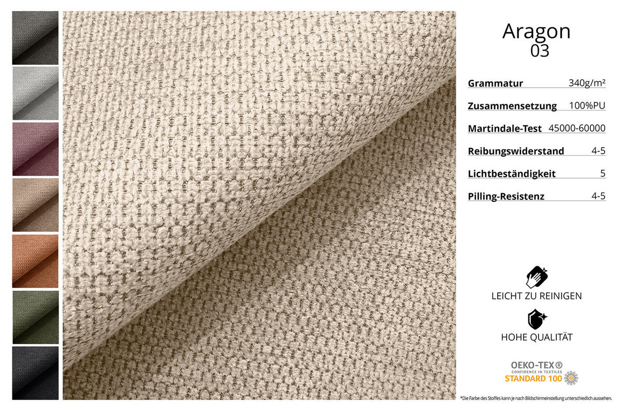 WOHNLANDSCHAFT mit Schlaffunktion und Bettkasten LIRA-L - 264x172x89 Beige - Beige, Holzwerkstoff/Textil (172/264cm) - ALTDECOR