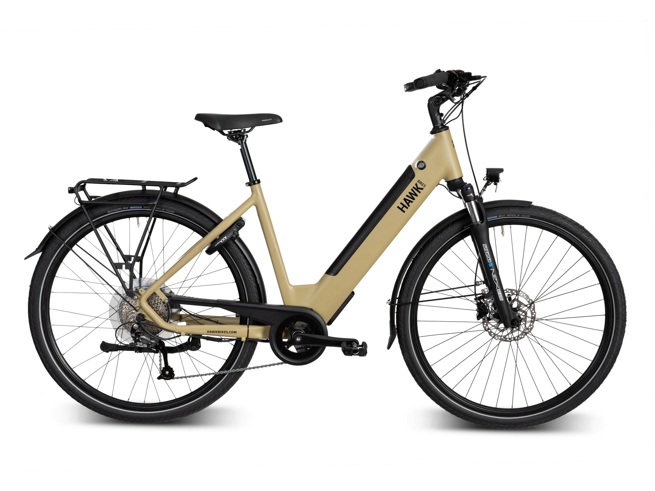 E-TREKKING Integrated Lady Bafang E-Bike Sand 28 Zoll Gr: 50cm - Sandfarben, Metall (50cm) - Hawk Bikes
