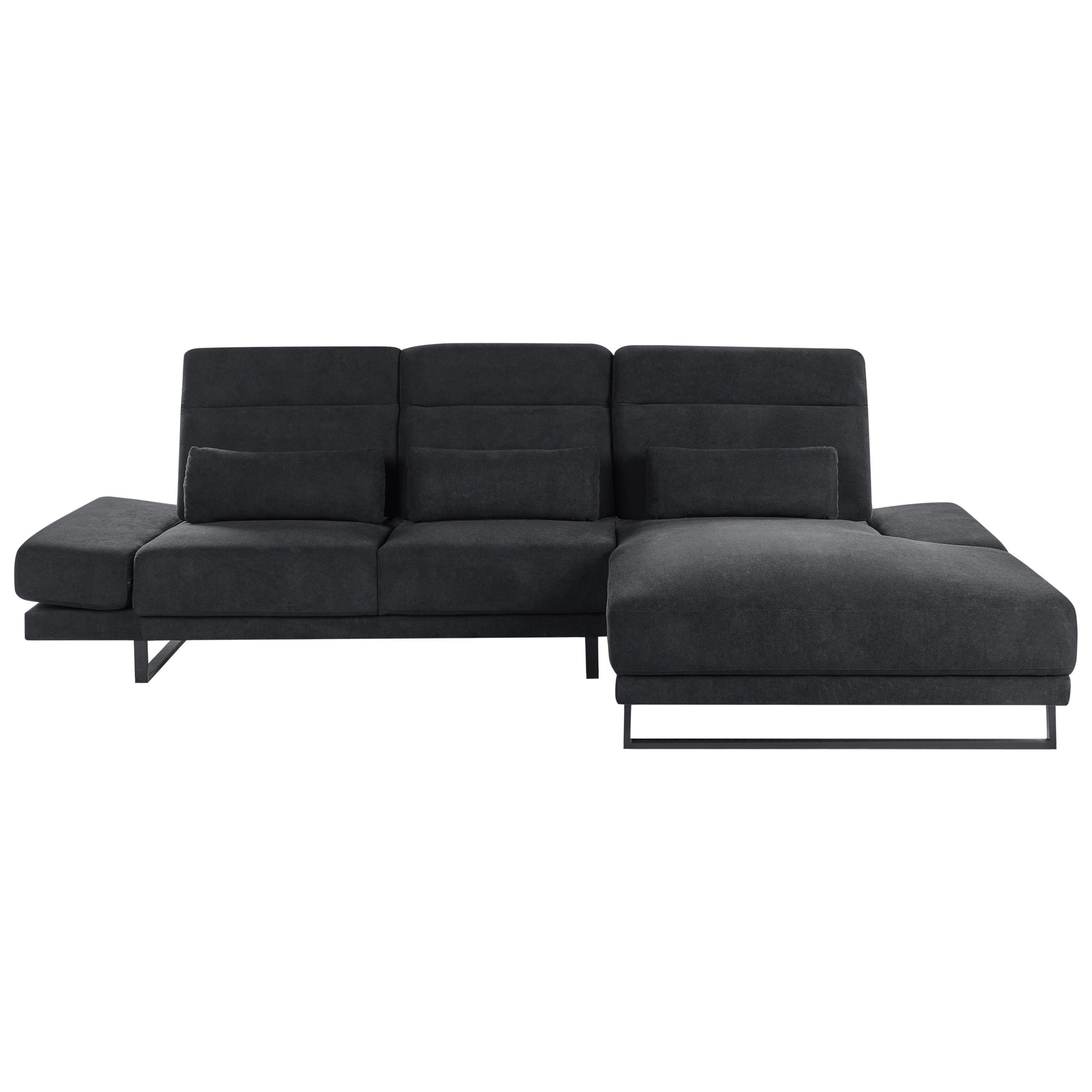 ECKSOFA 4-Sitzer Stoff Schwarz linksseitig Ikast - Schwarz, Textil (320/214cm) - Beliani
