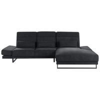 ECKSOFA 4-Sitzer Stoff Schwarz linksseitig Ikast - Schwarz, Textil (320/214cm) - Beliani
