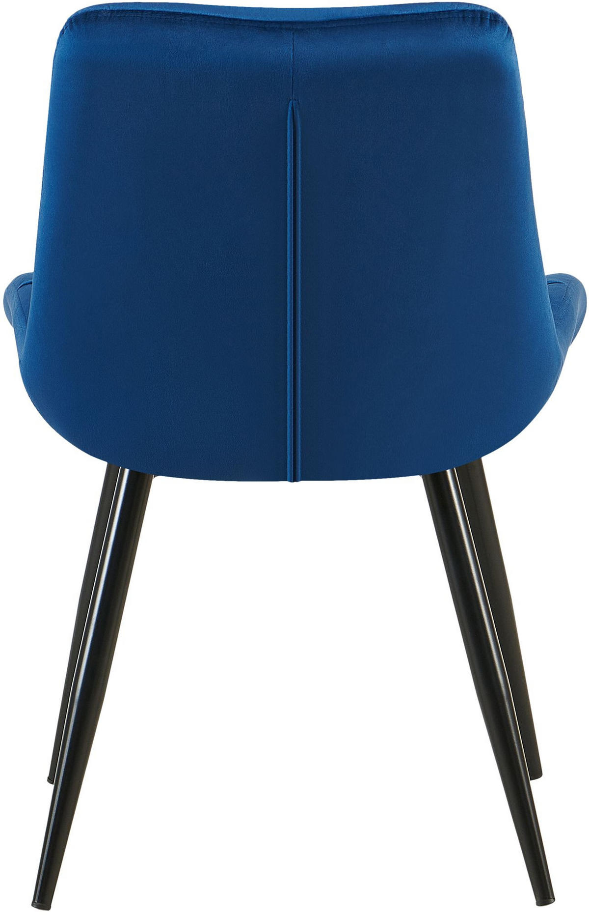 ESSZIMMERSTUHL Samt dunkelblau - Schwarz/Dunkelblau, Textil/Metall (56/85/63cm) - CLP