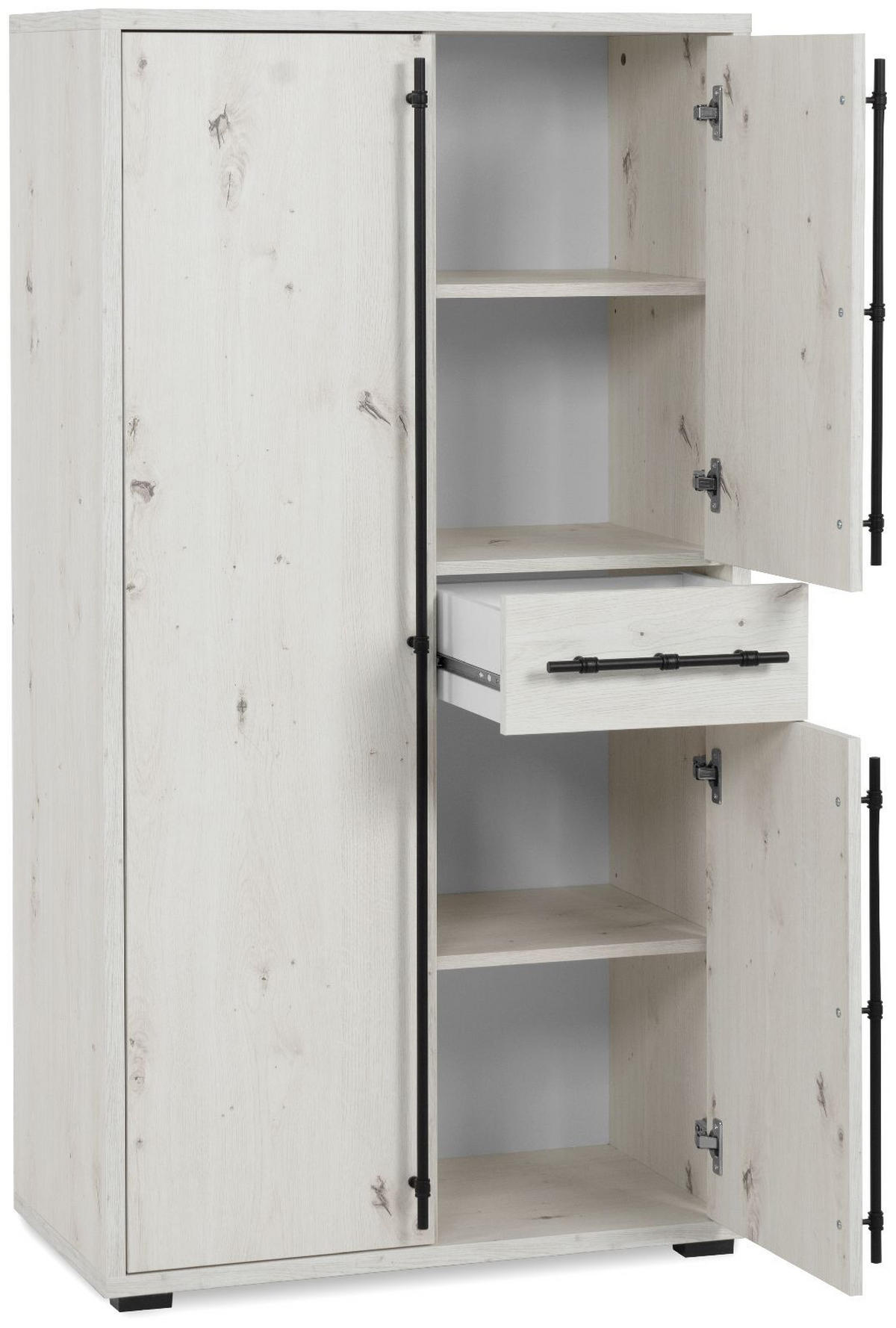 HIGHBOARD Almo 39/76/140 cm - Weiß, Holzwerkstoff (76/140/39cm) - Finori GmbH