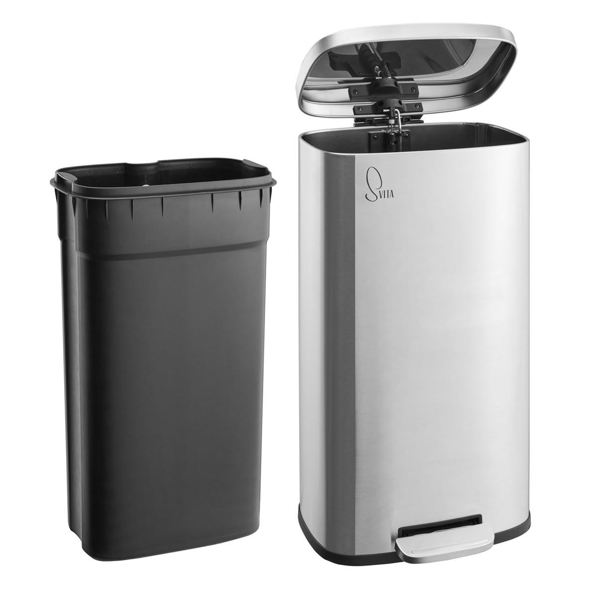 MÜLLEIMER TQ30 - Silberfarben, Metall (35/63/25cm) - SVITA