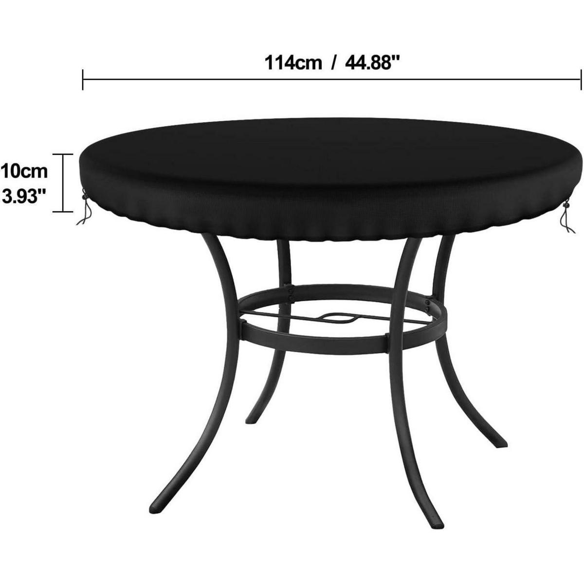 GARTENTISCH Abdeckhaube Rund 114 cm - Schwarz, Textil (114/10/114cm)