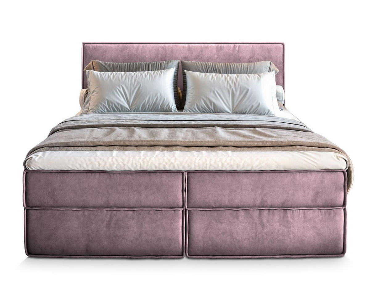 POSTEL BOXSPRING PELLIO 140x200 cm, s matrací a úložným prostorem, šeříková - šeříková, kompozitní dřevo/textil (140/200cm) - MASSENO