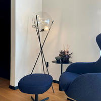DREIBEIN-STEHLAMPE Sphere Schwarz/Klar - Schwarz, Glas (40/40/160cm) - s.luce