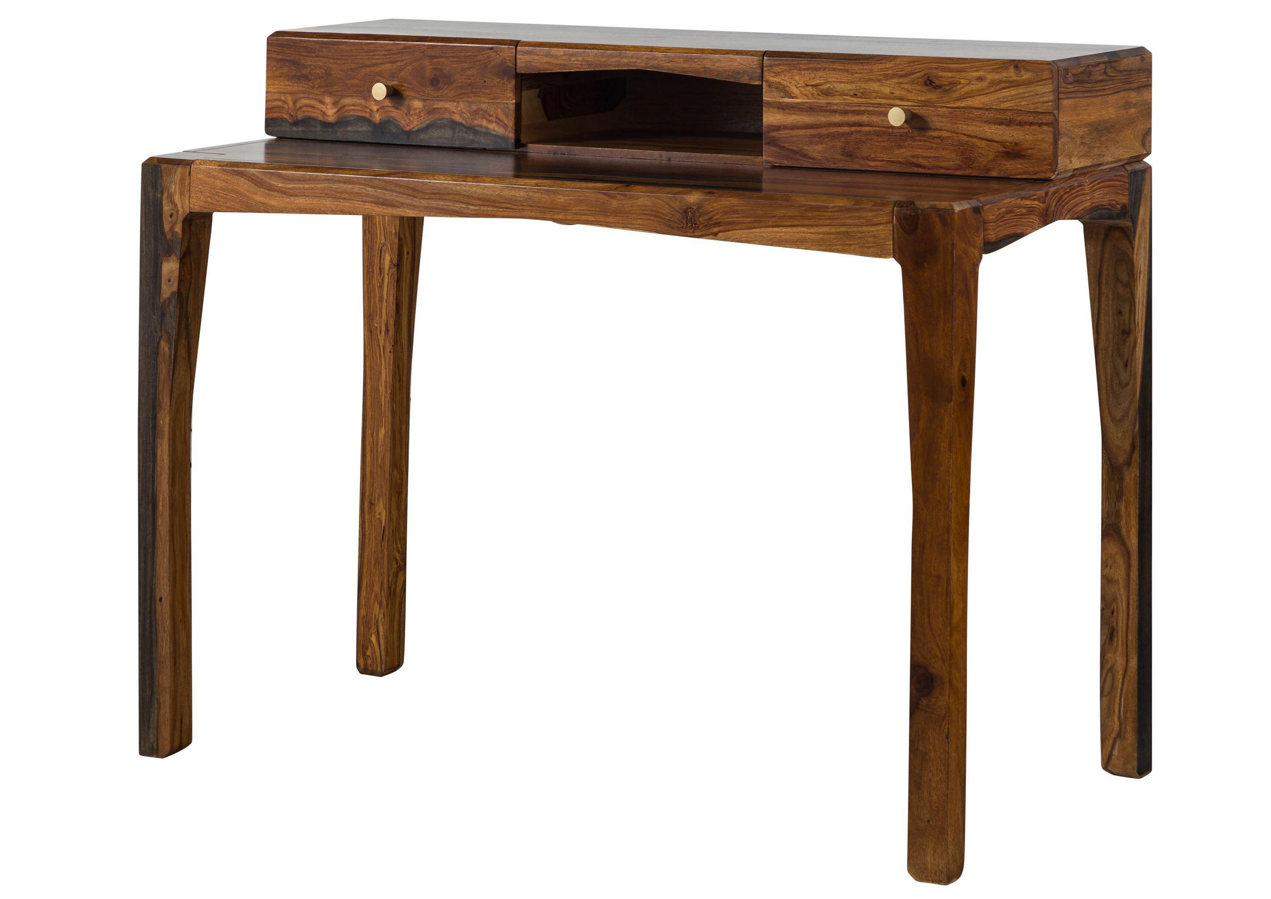 SCHREIBTISCH Sheesham 120x60x95 dunkelbraun lackiert ANCONA #250 - Dunkelbraun, Holz (60/120/95cm) - Massivmoebel24