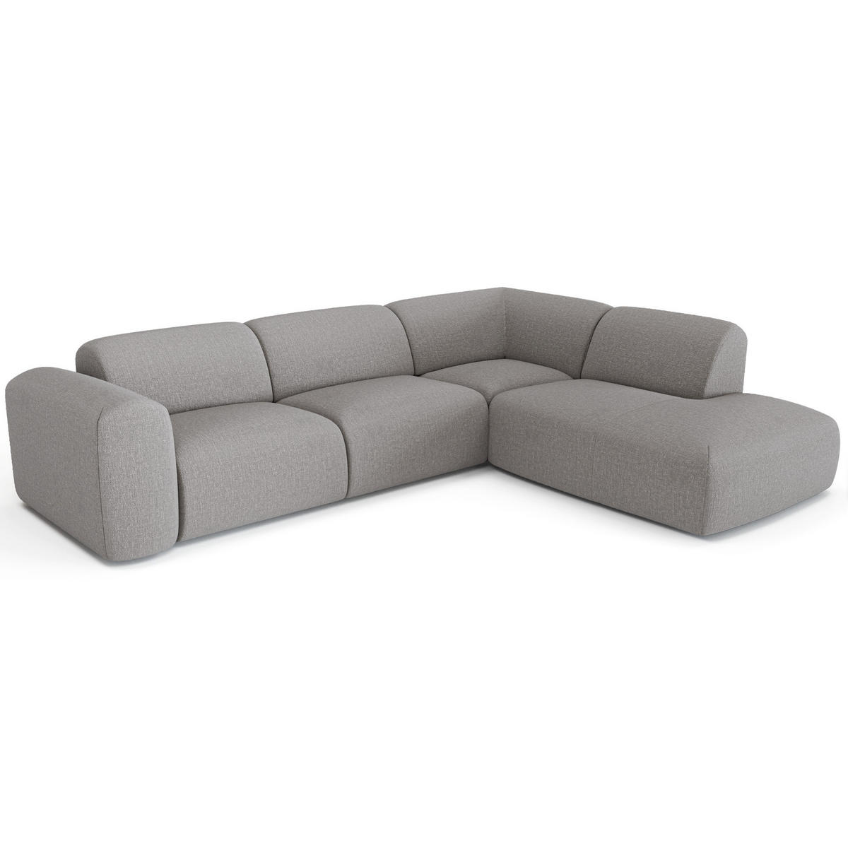ECKSOFA RECHTS Rastergewebe Hellgrau 269cm - Hellgrau/Grau, Textil (269/221cm) - Sia Home