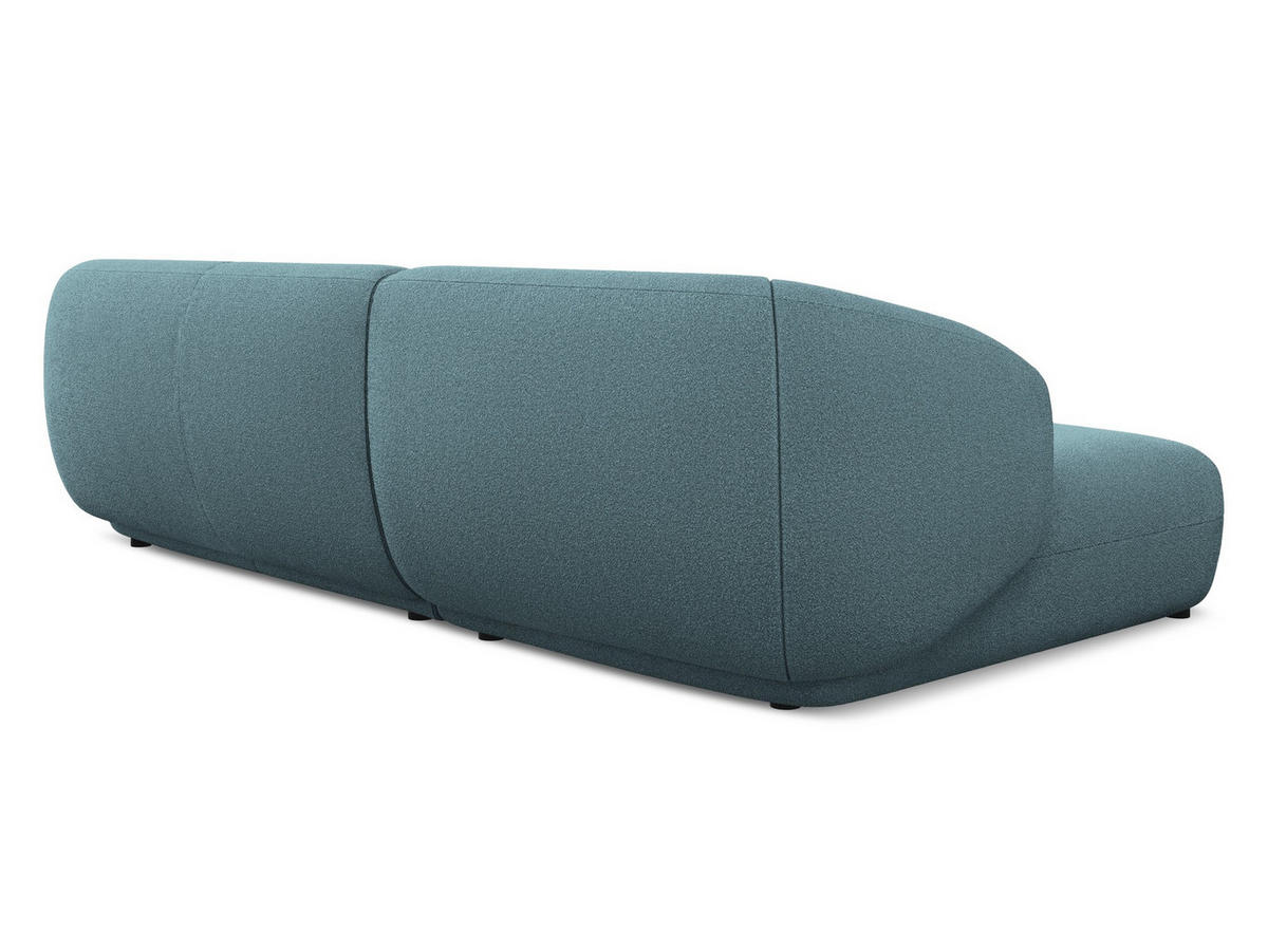 ECKSOFA Links Bouclé Stoff Blau - Blau/Blaugrau, Kunststoff/Textil (156/280cm) - Makamii
