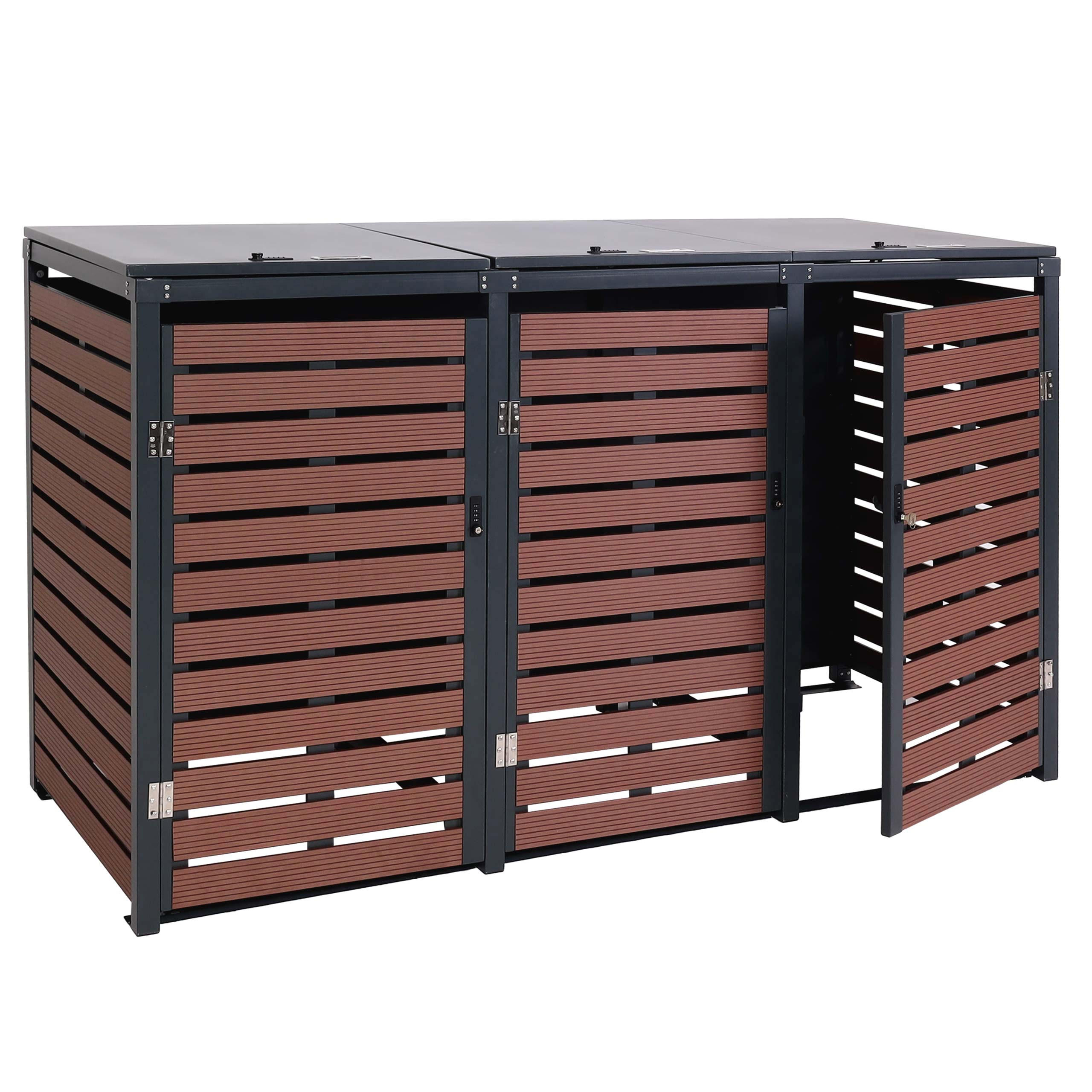 Proregal Mülltonnenbox Braun 205x119x84 cm