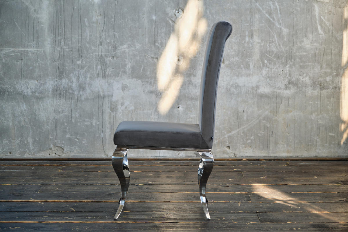 ESSZIMMERSTUHL LEIA Grau Velvet - Grau, Textil (44/101/64cm) - KAWOLA