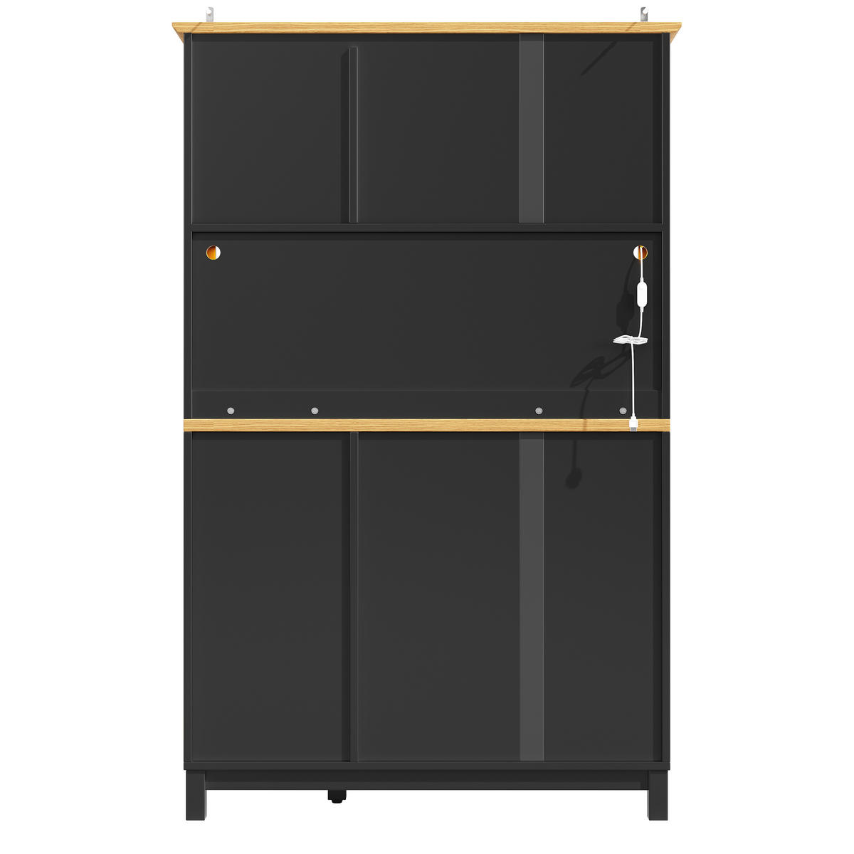 KÜCHENSCHRANK LED 105.5x40x180Cm 4 Türen Grün - Schwarz, Holzwerkstoff (105.5/180/40cm) - FLIEKS