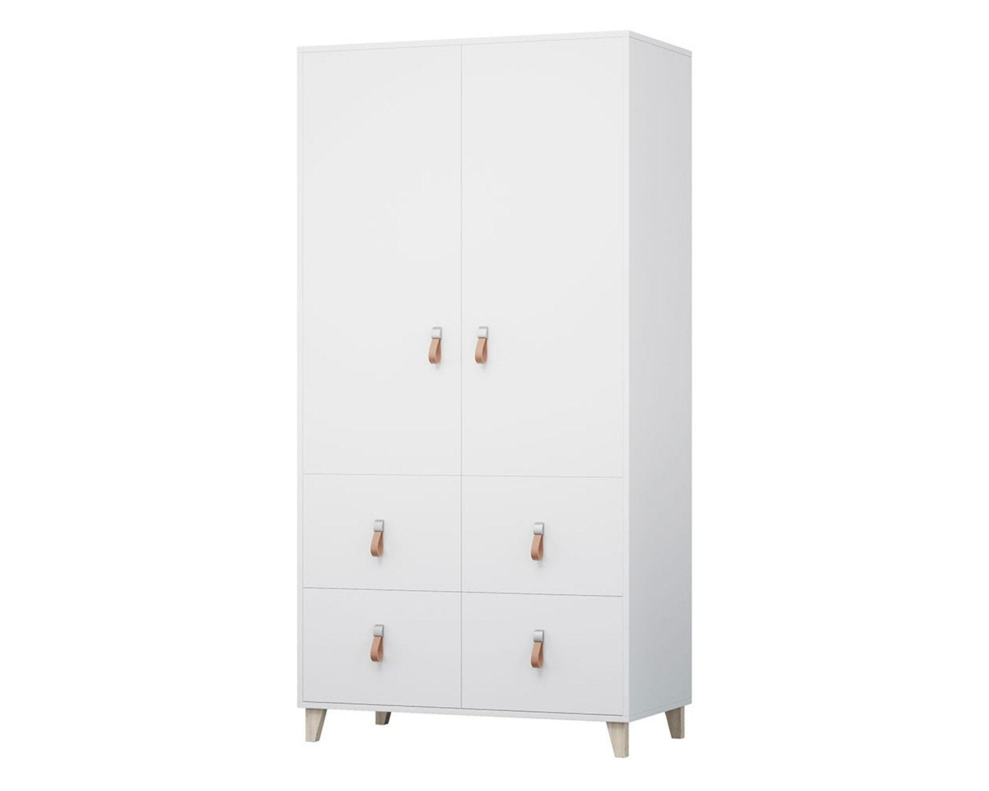 Deine Möbel 24 Kinderkleiderschrank Weiß 105x201x55 cm