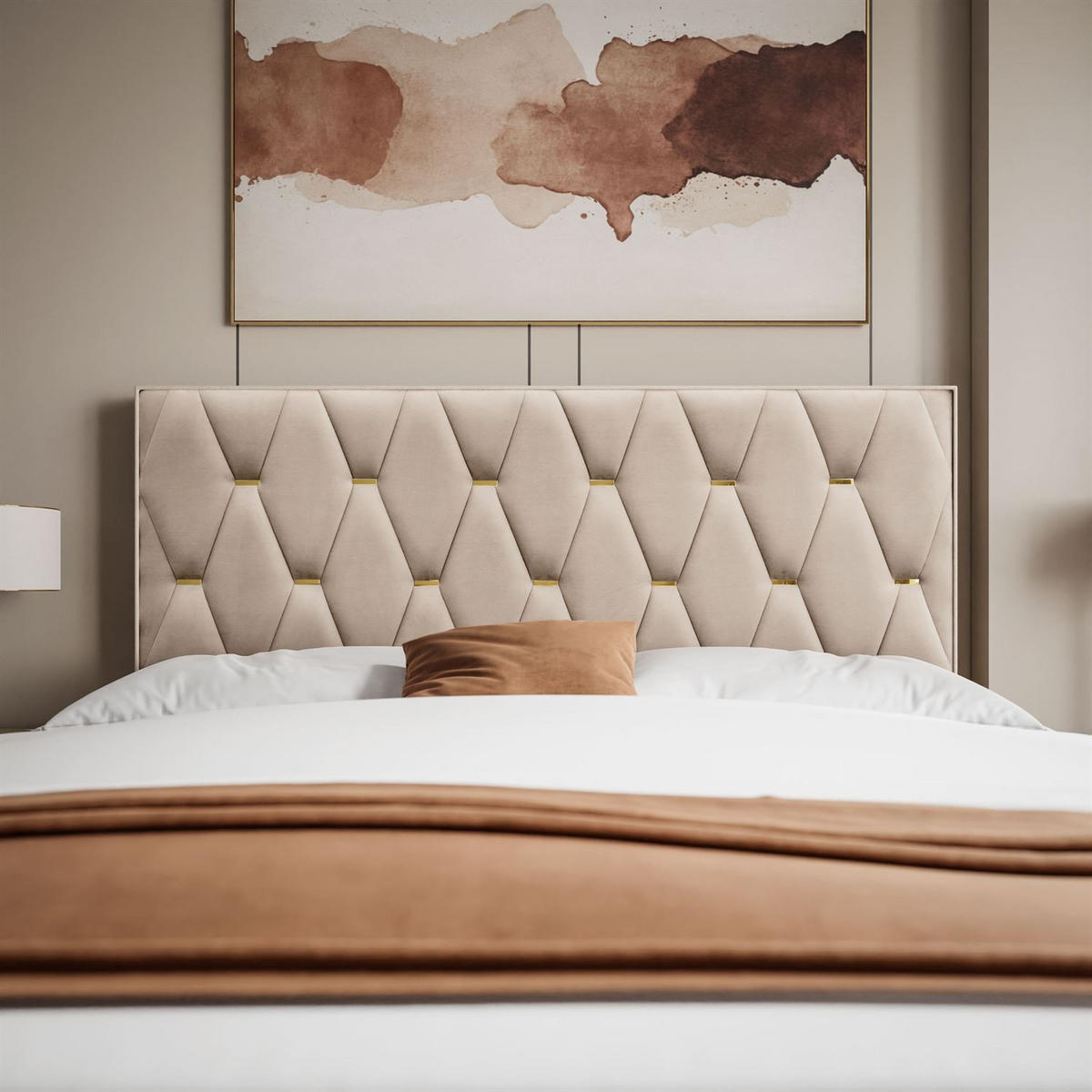 BOXSPRINGBETT IZOLDA mit Bettkasten und Topper 160x200 cm Royal Velvet 170 - Beige, Textil - Lookway