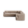 SYMMETRISCHES-MODULARES-ECKSOFA Campi aus Samt dunkelbeige 6 Sitzplätze - Mokka, Textil (255/255cm) - Cosmopolitan Design