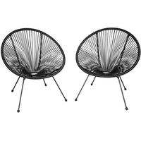 GARTENSTUHL 2er Set Santana,Belastbarkeit 120 kg, 70,5 x 69 x 78 cm,schwarz - Schwarz, Metall (70.5/78/69cm) - tectake