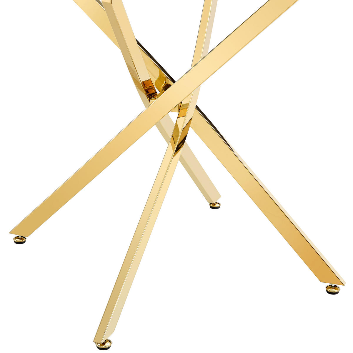 ESSTISCH runder mit goldenem Metallgestell 80/80/75 cm - Goldfarben, Metall (88/88/75cm) - Oxeza
