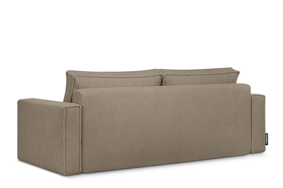 3-SITZER-SOFA NAPI II mit Schlaffunktion, dunkelbeige - Beige/Braun, Textil (228/89/101cm) - KONSIMO®
