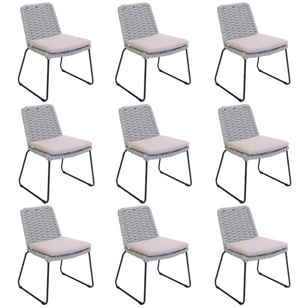 GARTENSTUHL BALERO - 9, Hellgrau - Hellgrau, Kunststoff/Metall (63/85/62cm) - Home Deluxe