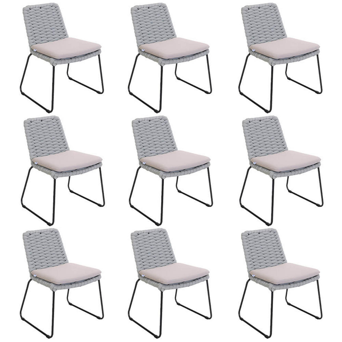 GARTENSTUHL BALERO - 9, Hellgrau - Hellgrau, Kunststoff/Metall (63/85/62cm) - Home Deluxe