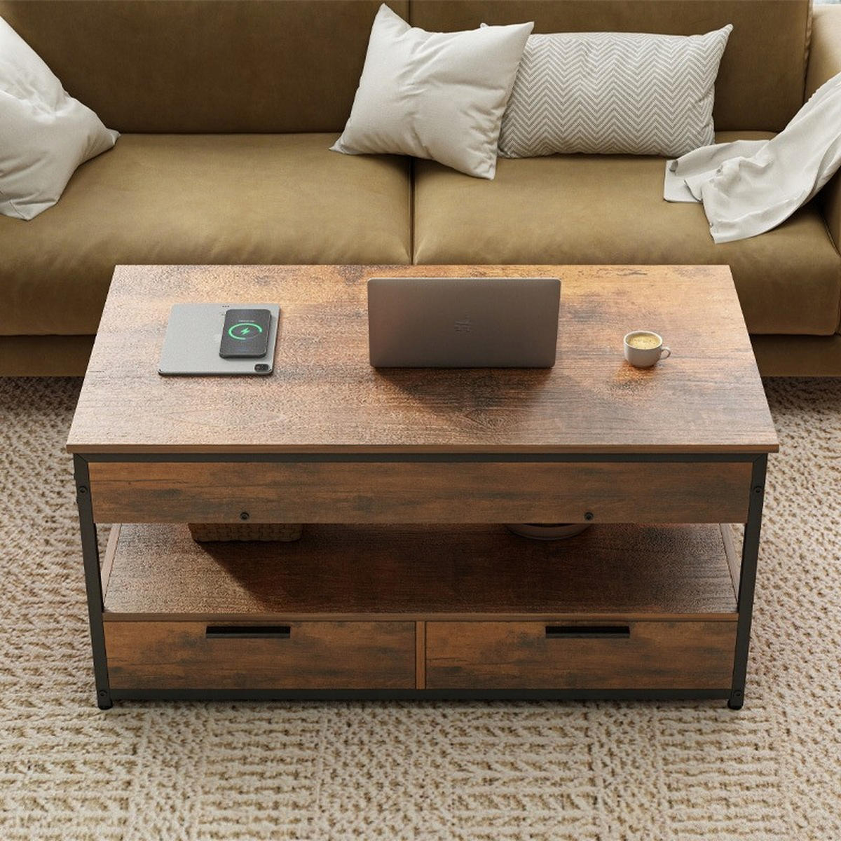 COUCHTISCH, braun 100/50/48 cm - Braun, Holzwerkstoff (100/48/50cm)