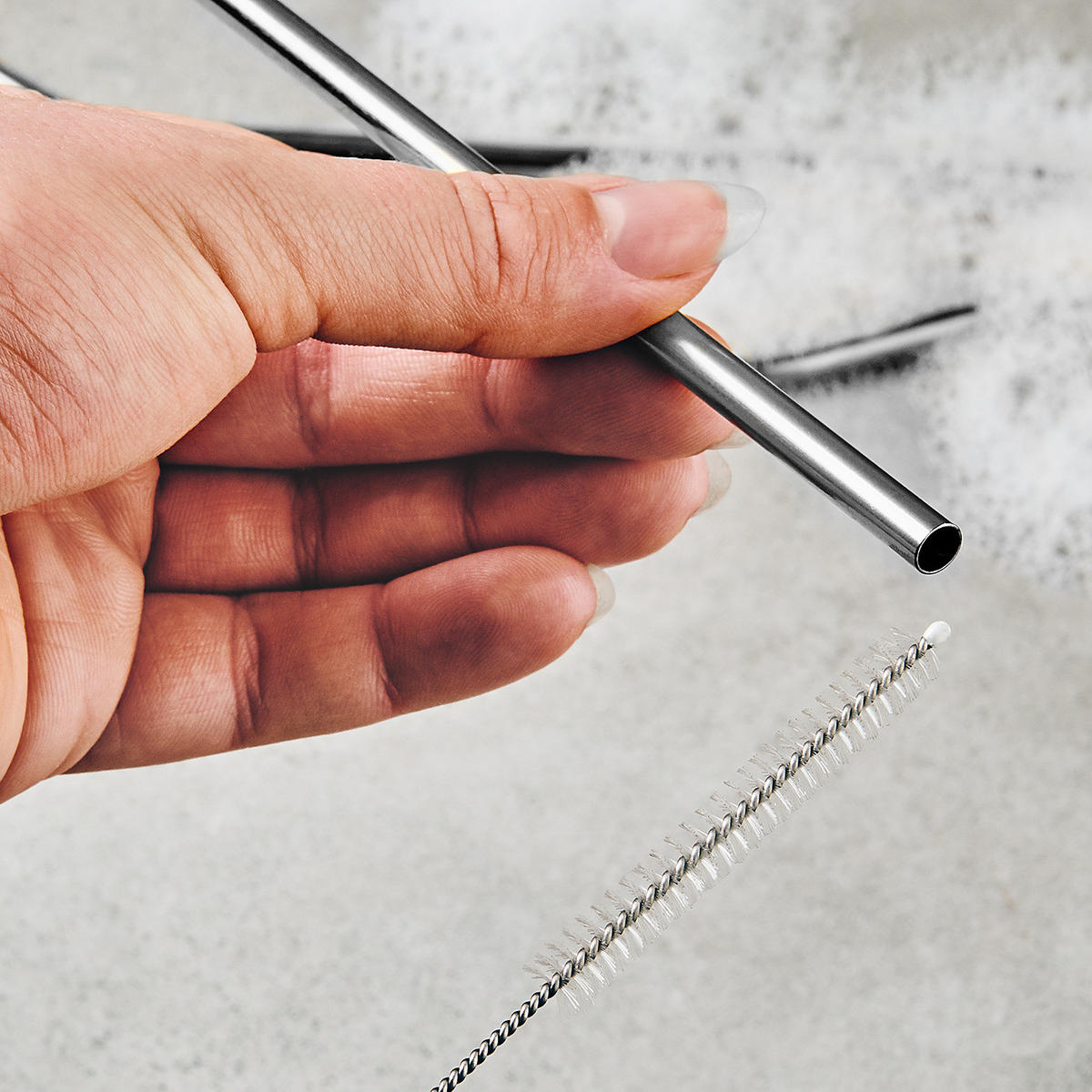 TRINKHALME (40-teilig) Manhattan Lounge - Silberfarben, Metall (7/0.7cm) - Butlers