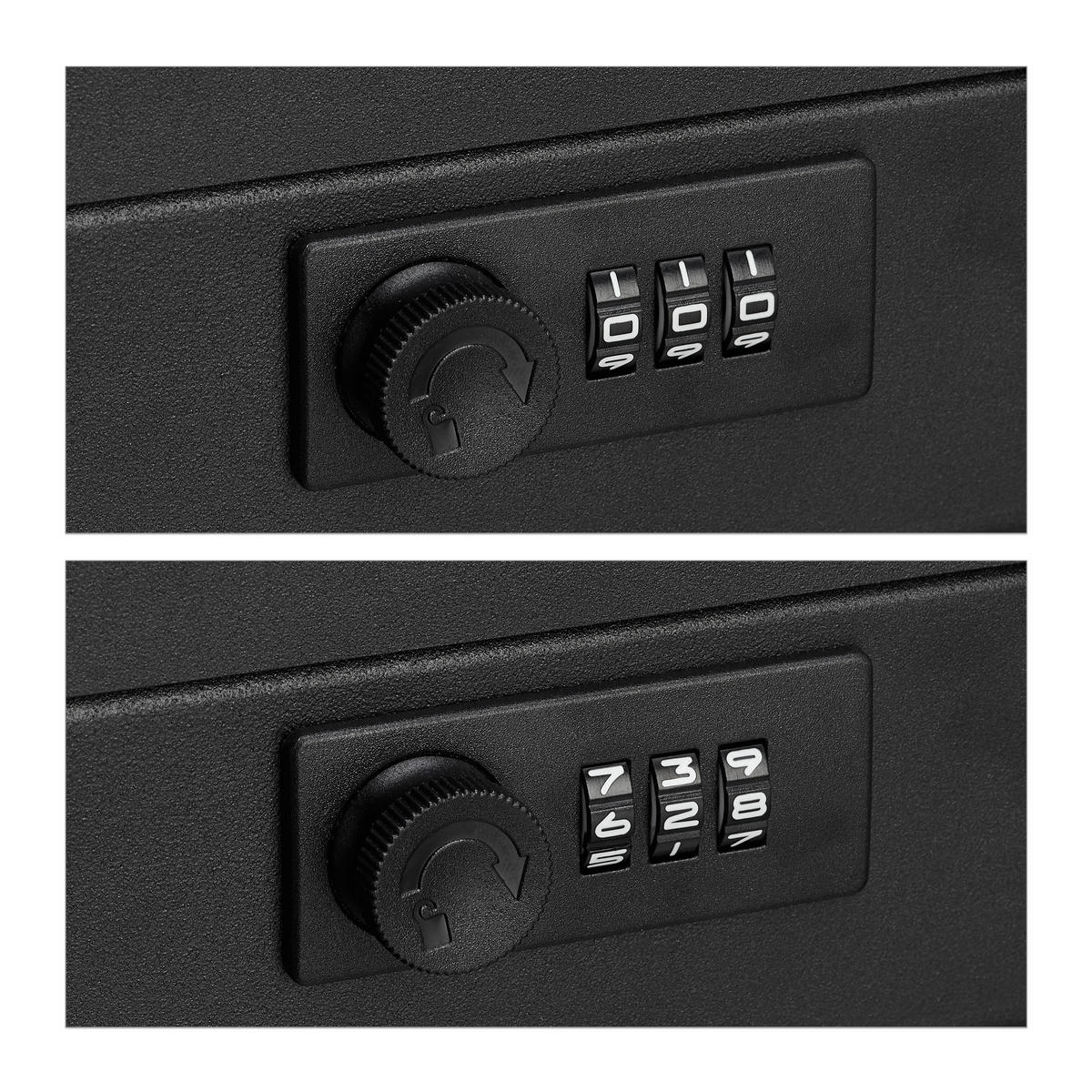 POKLADŇA - čierna, kov/plast (20/8.5/17cm) - Relaxdays