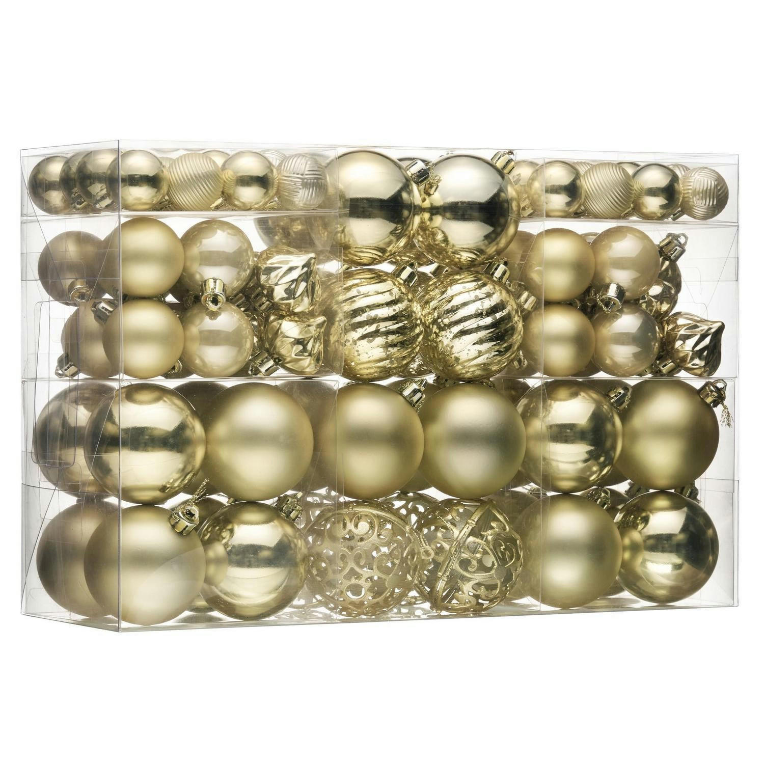 CHRISTBAUMKUGELN 100-teiliges Set Gold - Goldfarben, Kunststoff (6/6/6cm)