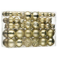 CHRISTBAUMKUGELN 100-teiliges Set Gold - Goldfarben, Kunststoff (6/6/6cm)