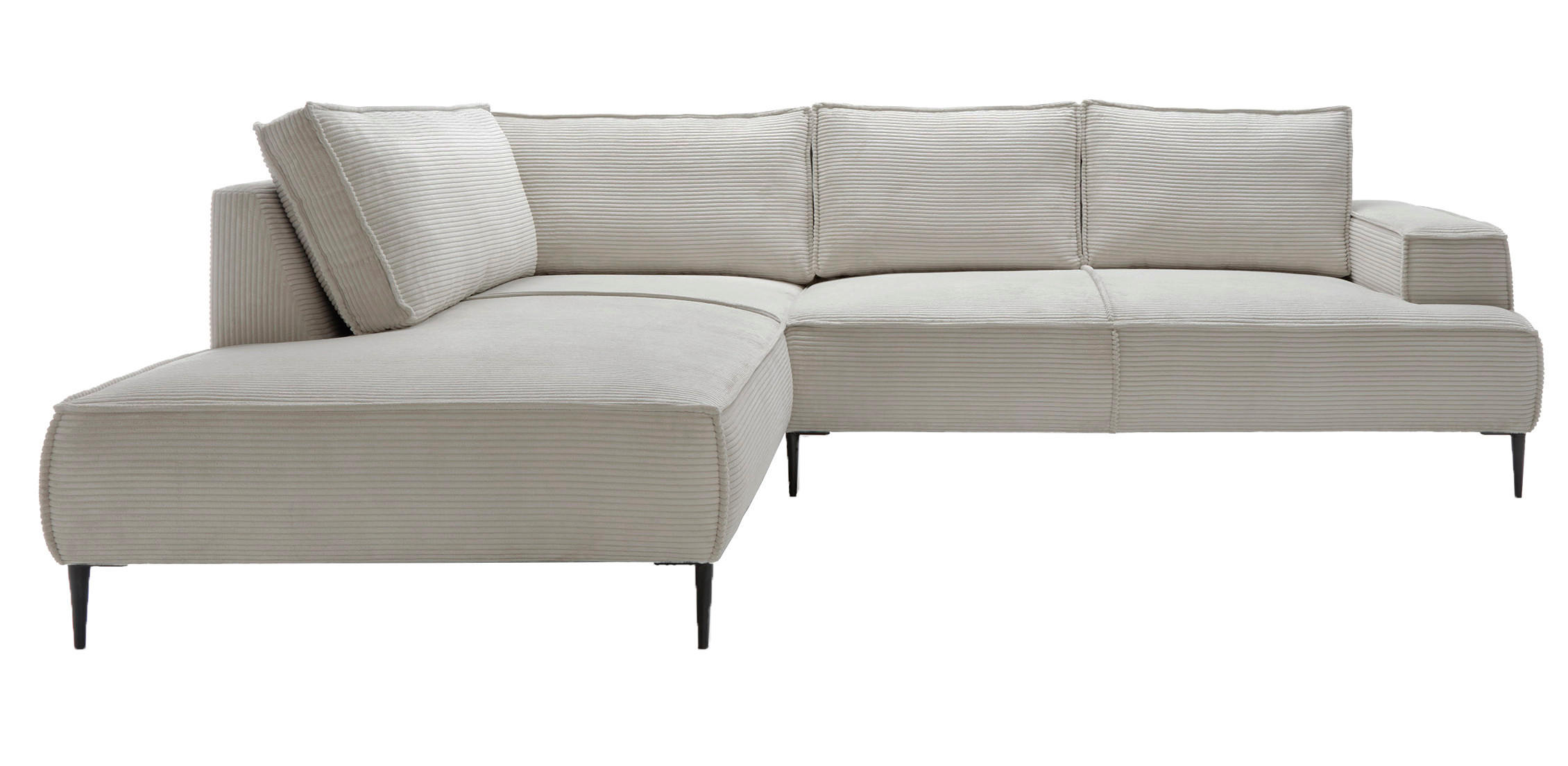 SCHLAFSOFA 275 cm L-Form Harmonia mit Beinen, Links, Hellgrau - Hellgrau, Holz (275/195cm) - Emporius