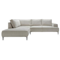 SCHLAFSOFA 275 cm L-Form Harmonia mit Beinen, Links, Hellgrau - Hellgrau, Holz (275/195cm) - Emporius