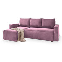 ROHOVÁ SEDAČKA SILES šeříková - šedá/šeříková, dřevo/textil (230/140cm) - MASSENO