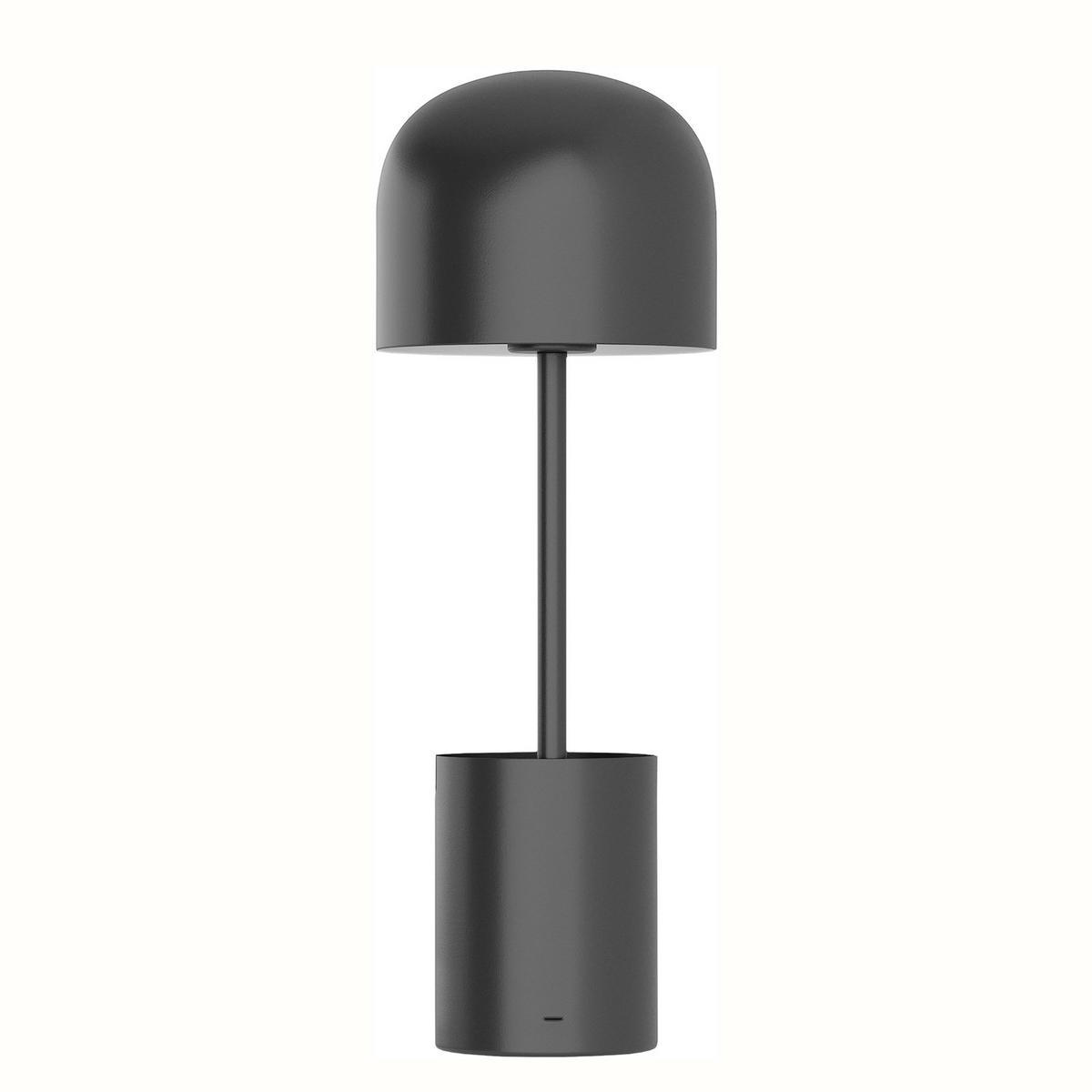 AKKU-TISCHLEUCHTE - Eisen - Schwarz, Metall (13/13/37cm) - home24