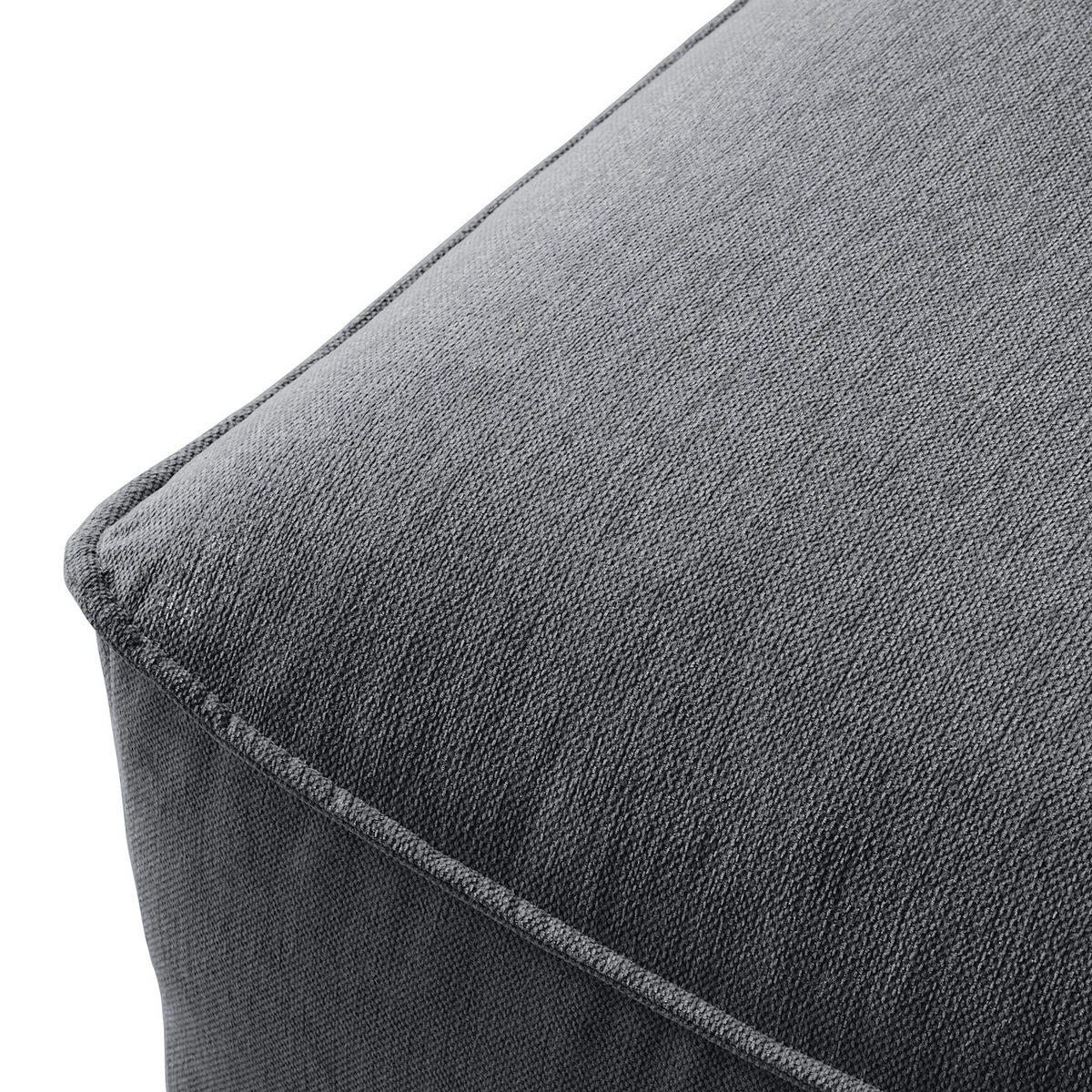 POLSTERHOCKER - Schwarz/Grau, Kunststoff/Textil (99/40/82cm) - home24