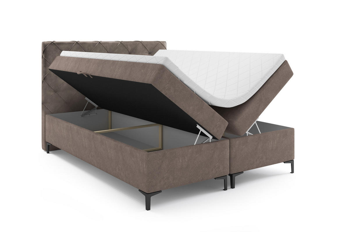 BOXBETT SEVILLA PLUS 160 x 200 Braun - Braun, Textil/Metall (160/200cm) - VLR BEDS