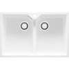 SPÜLBECKEN Madrid Twin, 2-er set Weiß 78/50 cm 2 Becken + Ablauf-Set ab 80er Unterschrank - Chromfarben/Weiß, Kunststoff (78/19/50cm) - Primagran