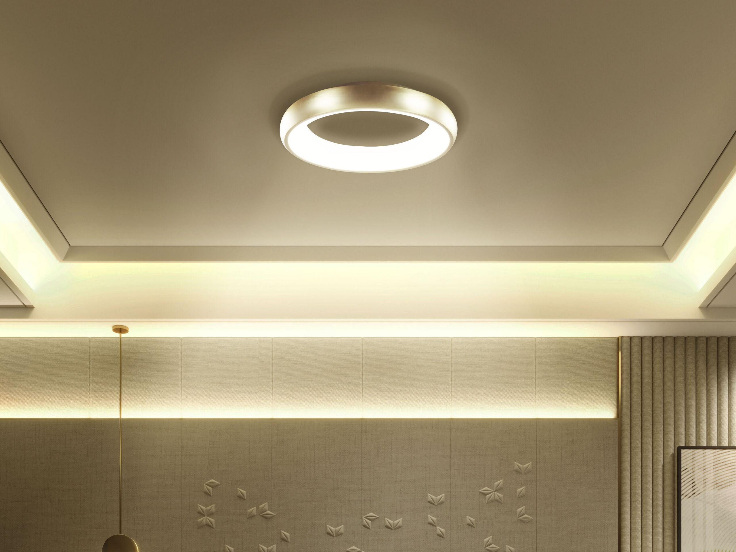 DECKENLEUCHTE Ataran 45/45/10 cm - Goldfarben, Metall (45/45/10cm) - Beliani