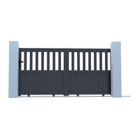 SCHIEBETOR - 298.1 cmcm x 4.5 cmcm - Metall - Anthrazitgrau - TARNOS II - Anthrazit, Metall (298.1/140cm) - Vente-Unique