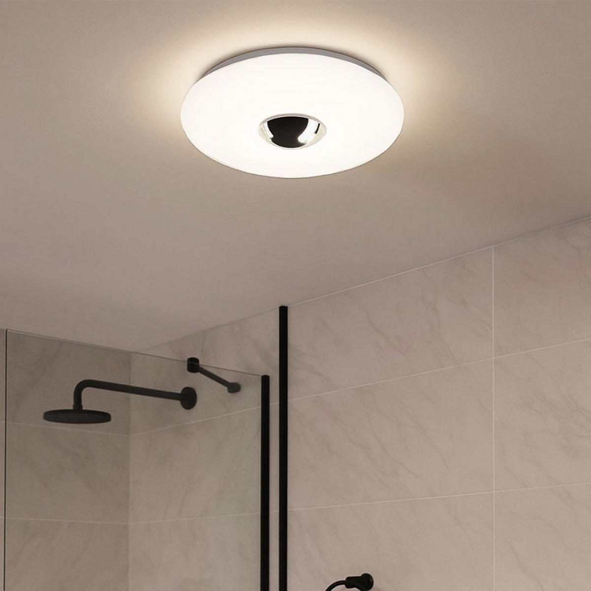 LED DECKENLEUCHTE Chrom Opal - Weiß, Metall (29/29/8cm) - Briloner