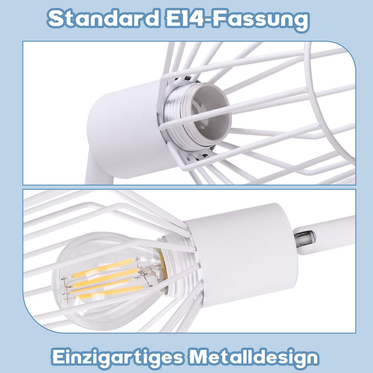 STRAHLER Franziska 2-flammig 32/8/10 cm - Weiß, Metall (32/8/10cm) - Nettlife